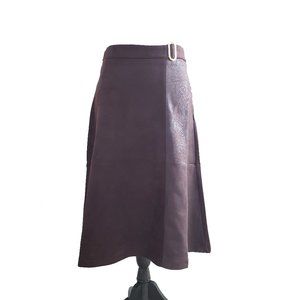 Marc New York Women's A line Faux Suede Leather Skirt Size Large Color Espresso